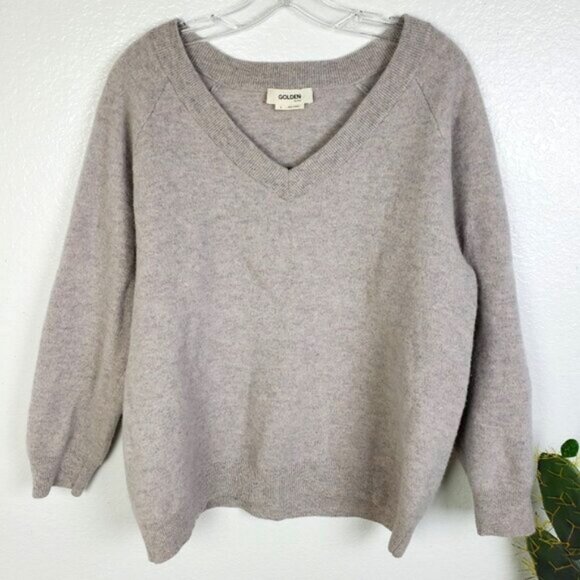 Aritzia GOLDEN by TNA Sweater Wool/Cashmere Blend Boxy Fit size L Women's - Picture 1 of 10